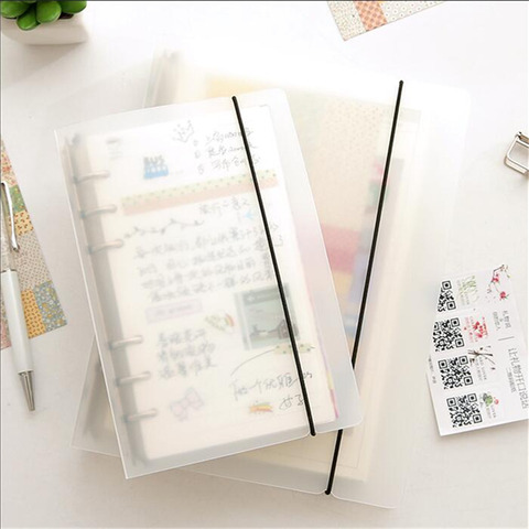6 Holes Translucent PP Loose Leaf Spiral Binder Matte Notepad Camp for Notebook A5 A6 A7 Accessories Stationery Supplies ► Photo 1/3