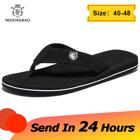 Brand Men flip flops Summer Beach Sandals Slippers for Men Non-slip Slip-on Flats Shoes Men Plus Size 48 49 50 Sandals Pantufa ► Photo 1/6