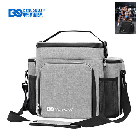 DENUONISS Newest Design Fitness Lunch Bag Adult Men/Women Insulated Bag Portable Shoulder Picnic Thermal Fruit Bag For Work ► Photo 1/6