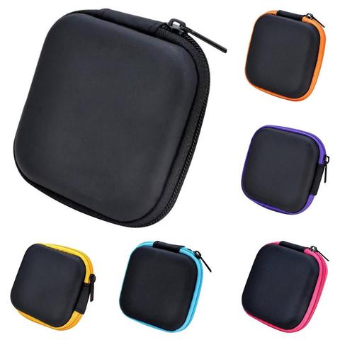 Portable Square Zipper Case for USB Charge Cord Earphone Cable Storage Bag Headphone Case Headset Box Earphone Organizer Case ► Photo 1/6