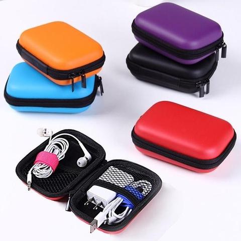 1pcs EVA Mini Portable Earphone bag Coin Purse Headphone USB Cable Case Storage Box Wallet Carrying Pouch Bag Earphone Accessory ► Photo 1/6