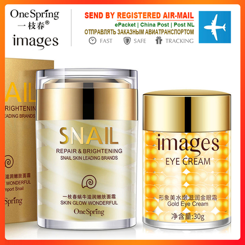 OneSping Snai Face Cream + Gold Eye Cream Eye Bags from Wrinkles aloe vera Anti Aging Removal Dark Circles Repair Moisturizing ► Photo 1/6