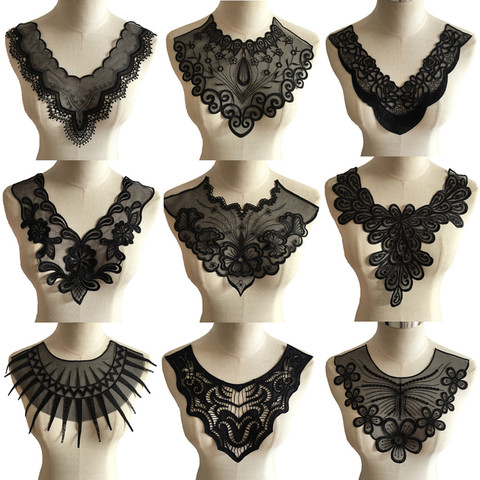Black Floral Lace Embroidered Organza Fabric