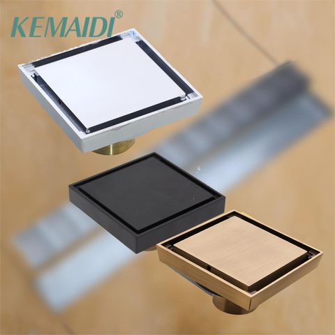 KEMAIDI 10*10cm Floor Drains Stainless Steel Square Shower Floor Drains Tile Insert Drain Channel Bathroom Kitchen Waste Grate ► Photo 1/6