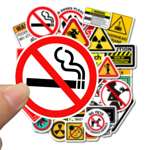 50 PCS Warning Stickers Danger Banning Signs Reminder Waterproof Decal Sticker to DIY Laptop Motorcycle Luggage Snowboard Car F4 ► Photo 1/5