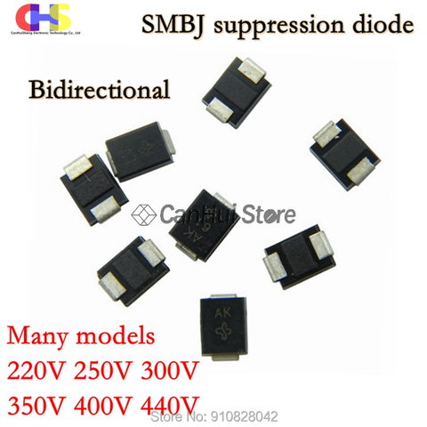 20pcs 600W SMB DO-214AA Bidirectional TVS DIODE SMBJ220CA SMBJ250CA SMBJ300CA SMBJ350CA SMBJ400CA SMBJ440CA ► Photo 1/3