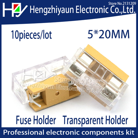 Hzy Free shipping 10pcs 5*20mm glass fuse holder transparent holder with transparent cover fuse blocks 5X20mm insurance header ► Photo 1/1