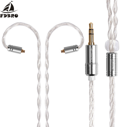 FDBRO 8 core MMCX IE80 A2DC IM 2pin Earphone Balanced Cable 2.5/3.5/4.4mm  Silver Plated Headset Audio Wire LS50 LS70 LS200 LS30 ► Photo 1/6