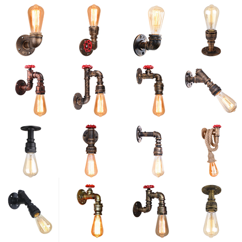 Vintage Wall Lamp Industrial Retro Wall Light Creative Water Pipe Wall Sconce Iron Metal Lamps for Restaurant Cafe Bar Kitchen ► Photo 1/6