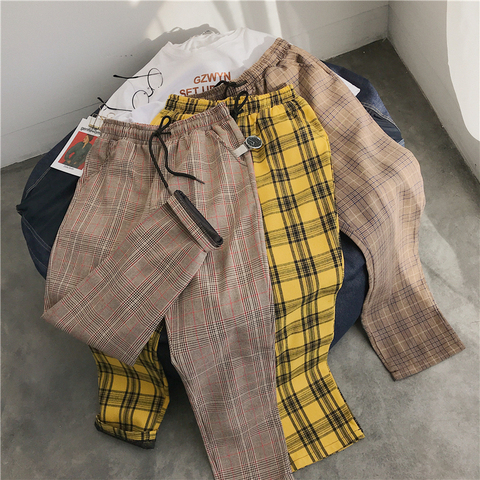 Privathinker Men Women Korean Black Plaid Casual Pants 2022 Mens Streetwear Harem Pants Male Checkered Trousers Plus Size ► Photo 1/6