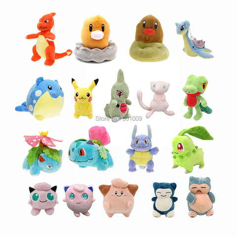 10PCS Lapras Gengar Mew Snorlax Treecko Growlithe Larvitar Ivysaur Meowth Charmeleon Venusaur Chikorita Diglett Clefairy Plush ► Photo 1/6