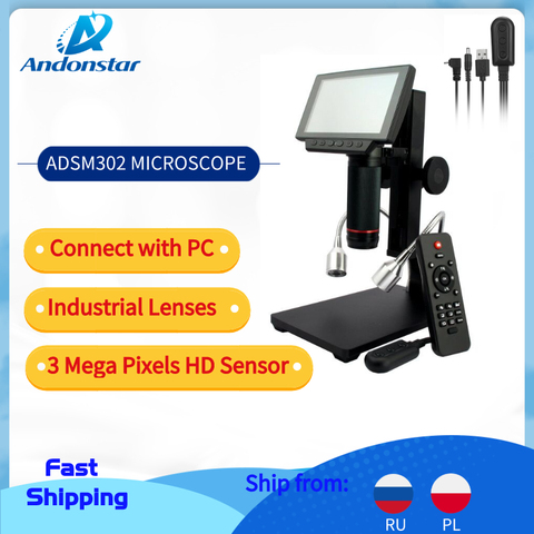 ANDONSTAR NEW HDMI/USB microscope long object distance digital microscope for mobile phone rapair soldering tool bga smt watch ► Photo 1/6