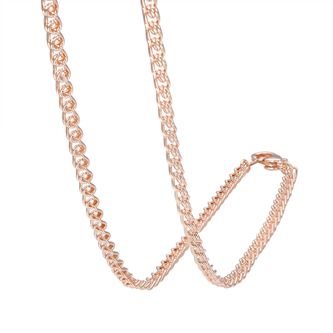 3mm 5mm Wide Women Chain Men 585 Rose Gold Color Necklace Snail Jewelry ► Photo 1/3
