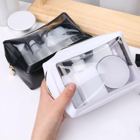 2Pcs Women Girls Transparent Cosmetic Beauty Makeup Bag Case Organizer Zipper Holder Handbag Travel Toiletry Bag Outdoor ► Photo 1/6