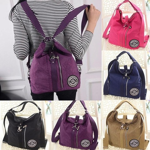 3 in 1 Women Bags Multifunction Backpack Shoulder Bag Nylon Cloth Tote Reusable Shopping Bag Ladys Travel Bag Crossbody Bag ► Photo 1/6