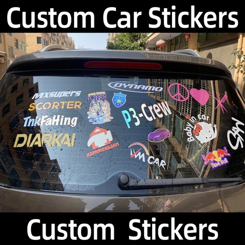 Custom Car Stickers Name Logo Text Car Sticker  Custom Decals For Cars Auto Motorcycle Bumper Window Door BodyHollow reflective ► Photo 1/6