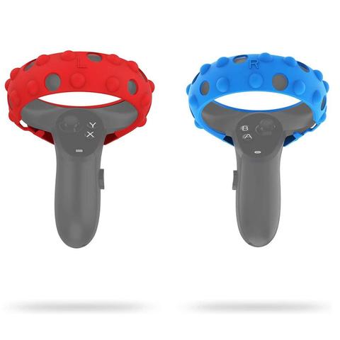 Controller Anti-Collision Protection Silicone Ring Cover for Oculus Quest 1 or Rift S Touch Controllers Accessories (Red & Blue) ► Photo 1/1