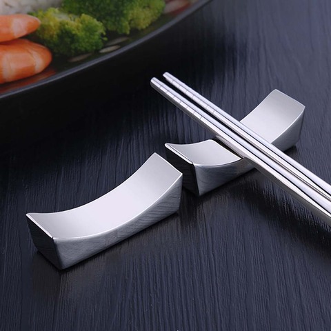 Chinese Chopsticks Holder 304 Stainless Steel Japanese Korea Food Sticks Rest Stand Metal Reusable Knife Spoon Kitchen Tableware ► Photo 1/5