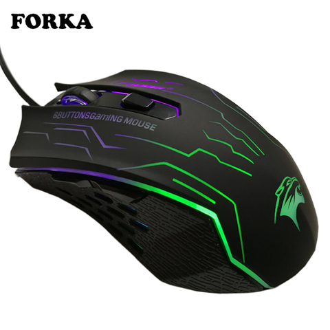 FORKA Silent Click USB Wired Gaming Mouse 6 Buttons 3200DPI Mute Optical Computer Mouse Gamer Mice for PC Laptop Notebook Game ► Photo 1/6