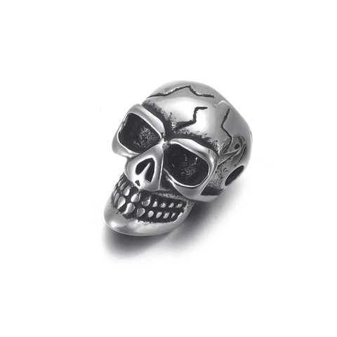 Stainless Steel Skull Bead Spacer Polished 2mm Hole Beads Metal Charms DIY Bracelet Jewelry Making Accessories ► Photo 1/5