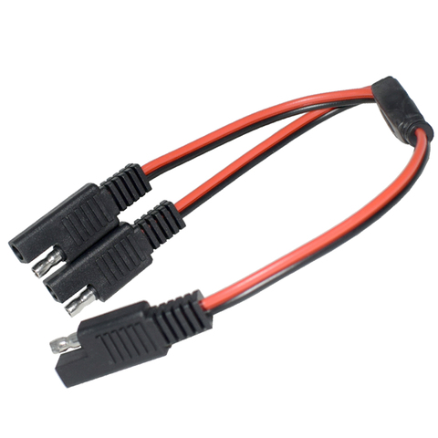 Y Splitter 1 to 2 SAE Power Automotive Extension Cable 2 Pin Quick Connect Disconnect Plug SAE Adapter Connector 18AWG 30cm ► Photo 1/6