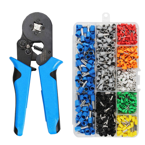 HSC8 6-4 0.08-10mm² Crimping Pliers Wire Stripper Crimper Ferrule Tube Type Needle Self-Adjusting Hand Pliers 1200 Terminals Kit ► Photo 1/6