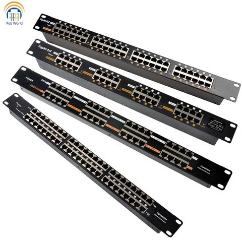 Patch panel Passive IEEE802.3af standard POE Injector 24V 48V 100/1000mbps 12-56V input powered up to 24 Mikrotik camera ► Photo 1/6