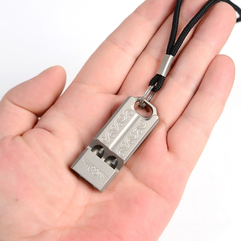 Titanium Outdoor Emergency Whistle 120 Decibels EDC Necklace Lanyard Whistle M68D ► Photo 1/6