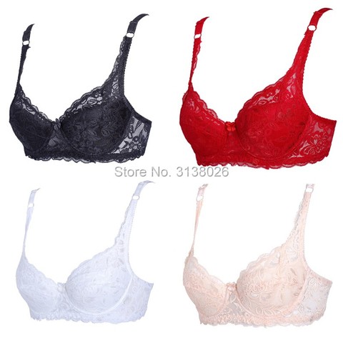 Ladies Women Sexy Underwear 3/4 Cup Padded transparent bra 32-40BC Brassiere Bra ► Photo 1/6