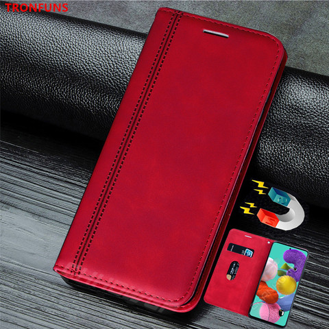 Leather Flip Case For Samsung Galaxy A51 A71 A50 A70 A30 S A40 A20 A10 A01 A11 A21 A91 M31 M30S S10 S20 Ultra Plus Magnet Cover ► Photo 1/6