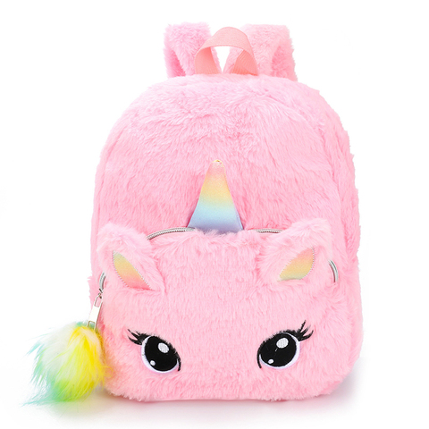 Cute Cartoon Unicorn Kids School Bags for Girls Soft Plush Children School Backpack for Kindergarten Baby Travel Snacks Toys Bag ► Photo 1/6