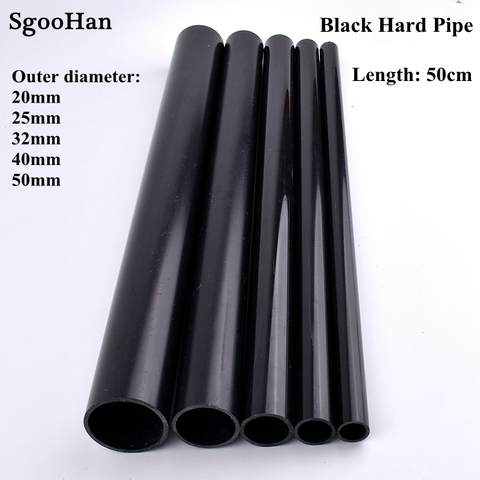 2pcs 20~50mm Black PVC Pipe Aquarium Fish Tank Water Tube Home Garden Watering Accessories Planting Frame Hard Tube 50cm Long ► Photo 1/6