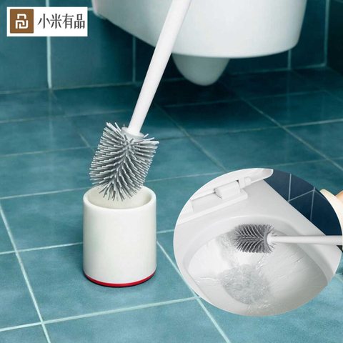 XIAOMI YJ Vertical Toilet Cleaning Brush Soft Glue Bristles Toilet Brush Scrubber Clean Handle Corner Brush Bathroom Toilet Tool ► Photo 1/6