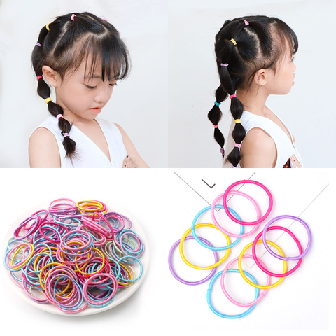 100pcs/lot 3CM Hair Accessories Girls Rubber bands Scrunchy Elastic Hair Bands kids baby Headband decorations ties Gum for hair ► Photo 1/6