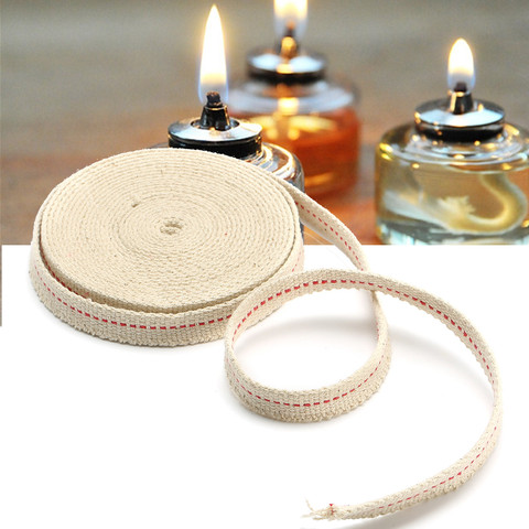 4.5M Feet White Flat Cotton Alcohol Wick Oil Lamp Wicks Burner For Glass Oil Lamps Accessories ► Photo 1/6