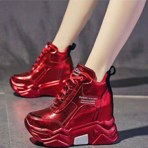 High Quality Chunky Platform Outdoor Sneakers Women Winter Warm Super High Heels Casual Shoes Woman Height Increasing Boot Mujer ► Photo 1/6