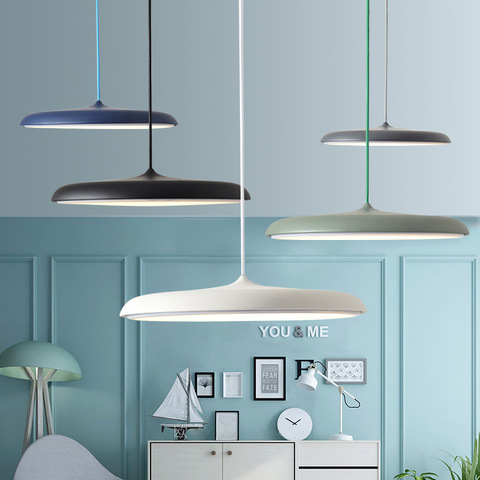 Modern Led Ufo Suspension Pendant Lamp Fixture Nordic Round Disk Hanging Light Luminaire Kitchen Dining Room Lighting Home Decor ► Photo 1/5