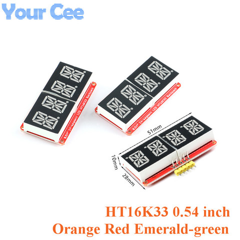 0.54 inch LED Display 4 Bit 0.54‘’ Meter Digital Tube Module HT16K33 I2C IIC Red/Emerald-green/Orange Display Module for Arduino ► Photo 1/6