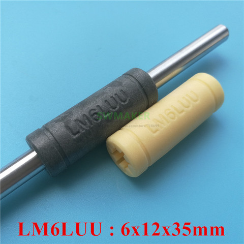1pcs 6mm shaft RJMPT-01-06 Solid Polymer LM6LUU linear bearing 6x12x35mm for Ultimaker Wanhao D6 Reprap 3D printer ► Photo 1/6