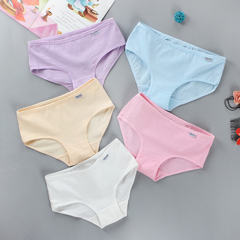 Teenager Briefs Girls Underwear Cotton Briefs Sports Letters Breathable Briefs Pupils 8-12-14 Years ► Photo 1/6