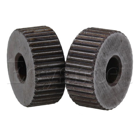 2Piece 1.5mm Pitch 19mm OD Single Straight Coarse Pattern Linear Knurling Wheel ► Photo 1/3