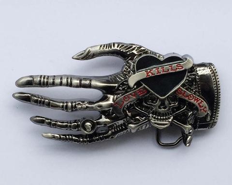 Fashion men belt skull hand buckle Skeleton hand bone punk rock love Belt Buckle ► Photo 1/5