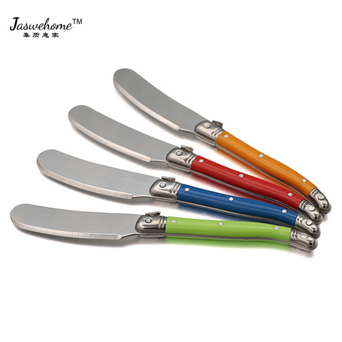 Set of 4 Laguiole Stainless Steel Butter Knife Cheese Butter Jam Spatula Child Kid Sandwich Cheese Slicer Cheese Spreader ► Photo 1/6