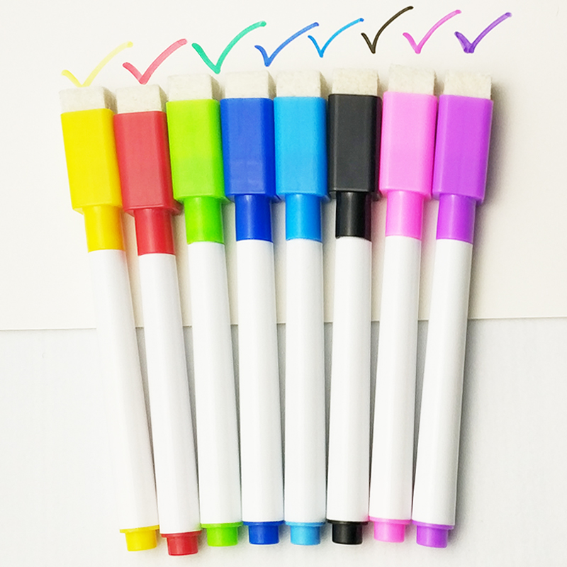 8 Colors Set Magnetic White Board Marker Pens With Dry Erase Eraser SchooU 