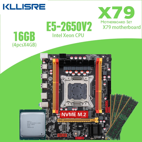 Kllisre X79 X79G motherboard combo kit set LGA 2011 E5 2650 V2 CPU 4*4GB memory DDR3 1333 ECC RAM ► Photo 1/6