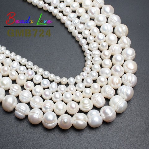 Hot Sale Natural Freshwater White Pearl Round Beads 4mm 6mm 8mm 9mm 10mm 11mm for Jewelry Making Diy Bracelet Necklace 14 Inch ► Photo 1/6