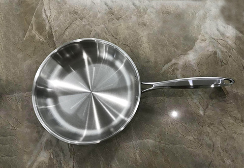 Thick stainless steel five-layer flat bottom non-stick frying pan household multi-function pancake steak egg omelette pan ► Photo 1/4