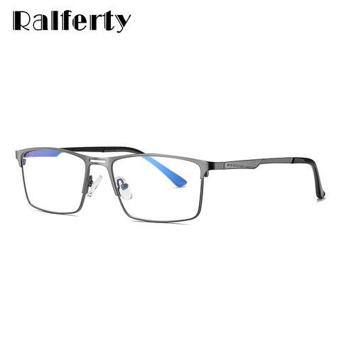 Ralferty Male Computer Glasses Blue Light Blocking Glasses Frame Men Myopia Spectacle Frames Metal Rectangle Points 2022 ► Photo 1/6