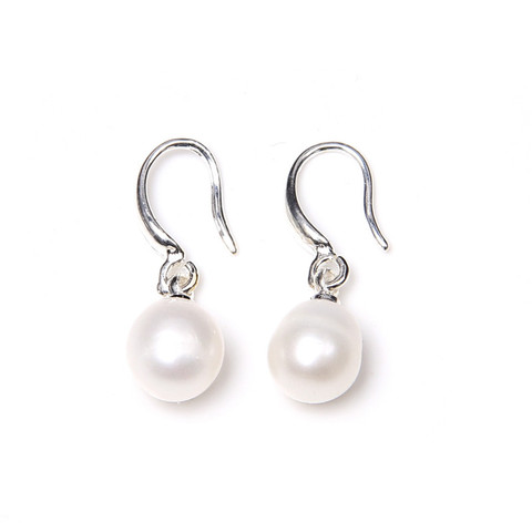White Freshwater Pearls Earrings Dangles Natural Pearls Drop Earrings for Women Fine Jewelry Silver Color hook Eardrops Wedding ► Photo 1/6