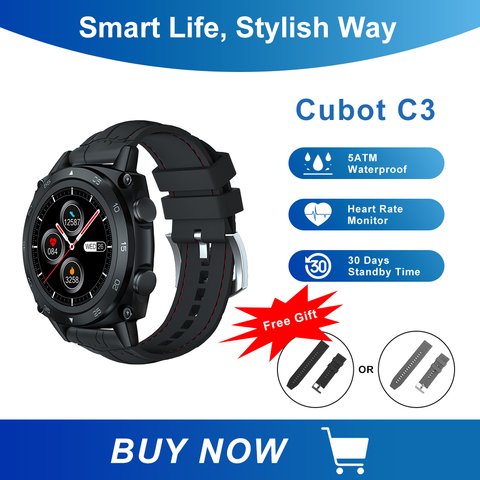 Cubot C3 SmartWatch Sport Heart Rate Sleep Monitor 5ATM Waterproof Touch Fitness Tracker Smart Watch for Men Women Android IOS ► Photo 1/6
